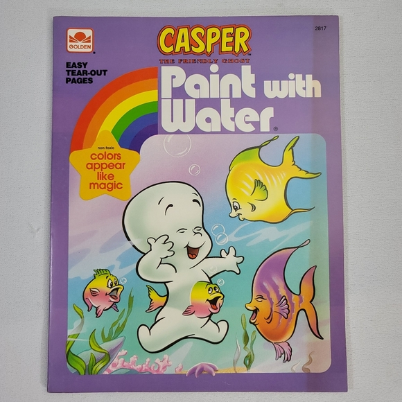 (2) Vtg Paint With Water Book - Casper The Ghost Walt Disney Fairy Tales - Picture 3 of 11